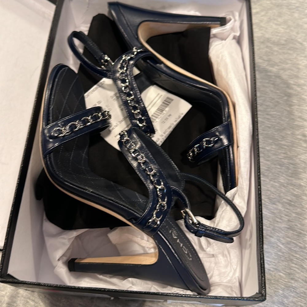 Chanel new heels navy chain 39 - Picture 4 of 15